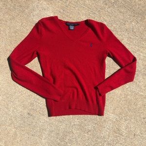 Ralph Lauren fitted red sweater✨